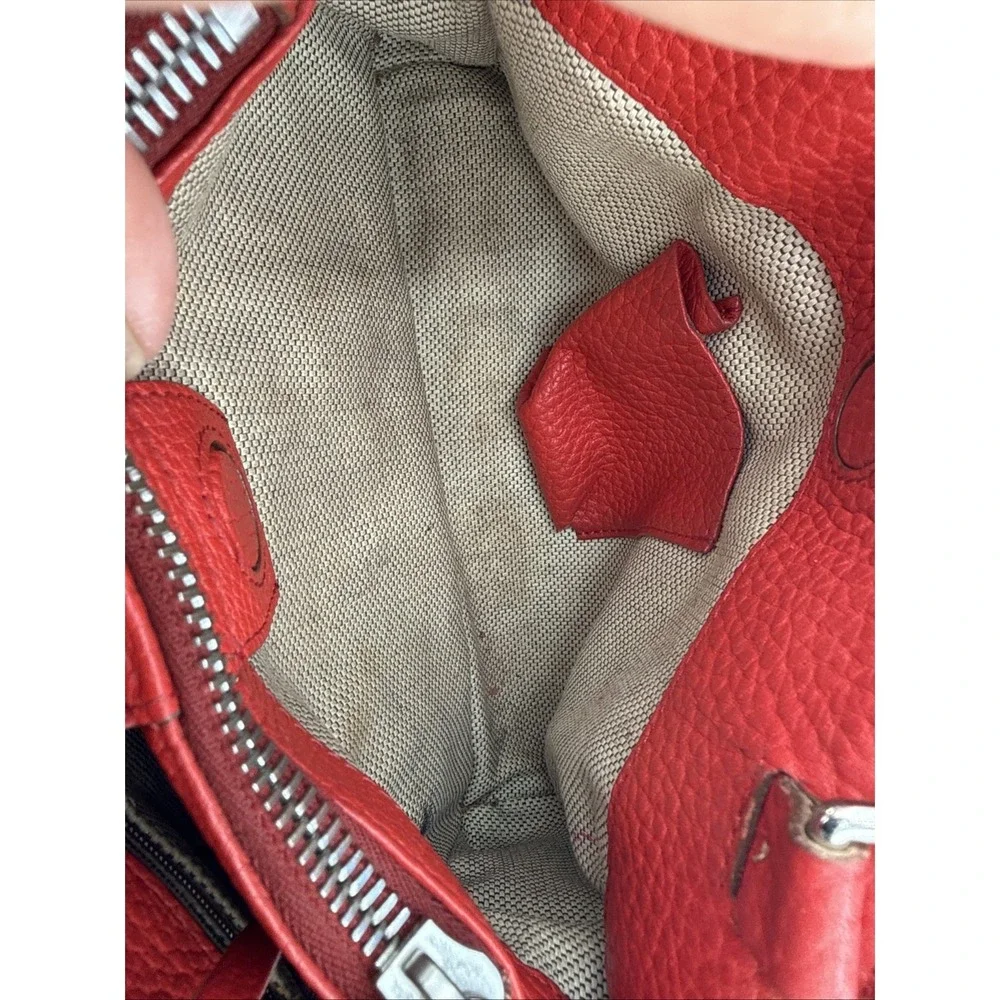 Dooney & Bourke Red Pebbled Leather Purse Satchel Bag